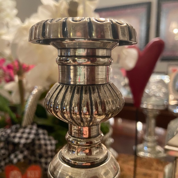 Decorative Crafts Inc. 12” Pewter Candle Stick Pair - Picture 8 of 13